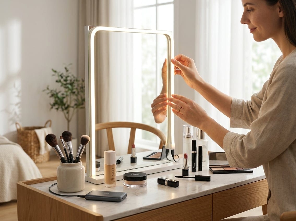 Sådan bruger du USB lys til makeup og spejl